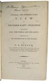 (KANT, IMMANUEL.)  Nitsch, Friedrich August. A General and Introductory View of Professor Kants Principles.  1796